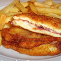 Cachopo de Pollo, Jamón y queso Edam.